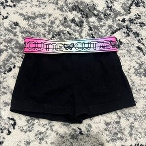 Black Women's Shorts with Multicolor Waistband